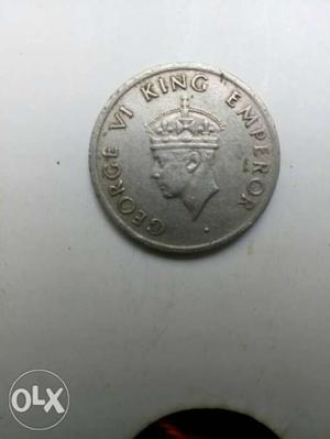 George VI King emperor quarter rupee British