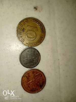 Indian 1 paisa 1 cent Canada 10 pfennig