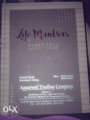 Life Mantras Diary. New diary. Not used.