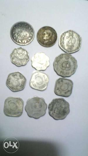 Old copper coin old 20ps 1/4 coin 2ps 3ps 5ps
