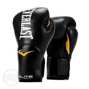 Pair Of Black Everlast Boxing Gloves