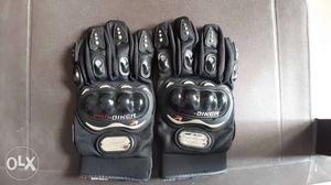 Pair Of Black Pro-Biker Gloves