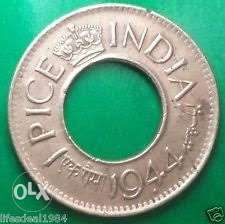 Round  Gold-colored 1 Indian Pice Coin