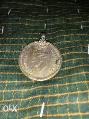 Silver-colored George VI King Emperor Pendant