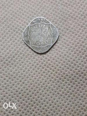 Squircle Silver-colored Indian Anna Coin