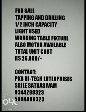 Tapping And Drilling Machine Sale