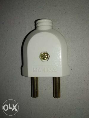 White 2-pin Electric Plug
