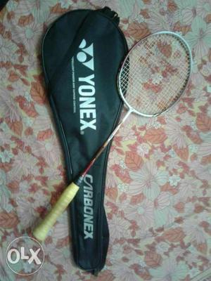 White And Red Yonex Badminton Racket With Bag