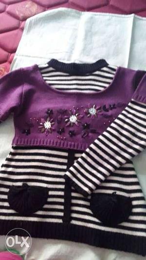 16" Chest, full sleeve girls sweater, 4-9years