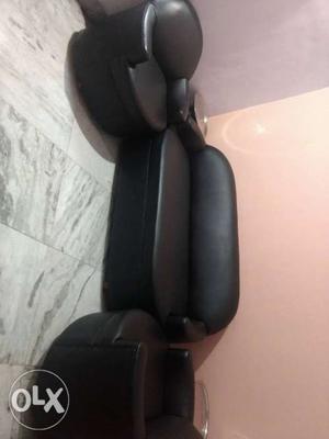 5 seater sofa black leather coverage just few