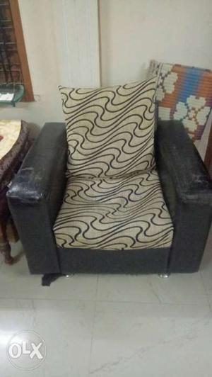 Black And Gray Fabric Sofa Chair