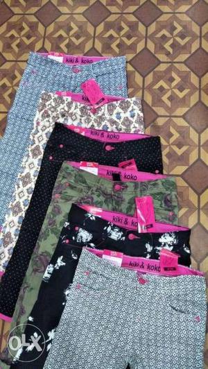 Black And Pink Floral Print Shorts
