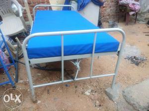 Blue And White Metal Bed Frame