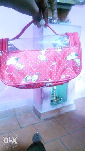 Girls handbag {Red, rose color}