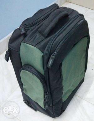 New Belkin Black And Green Backpack with trolley wheels