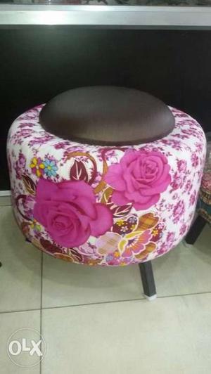 Pink And Black Floral Print Cuddle Chair