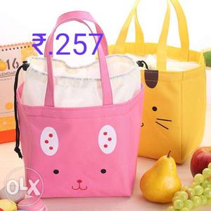 Pink And yellow Hello Kitty lunch Bag