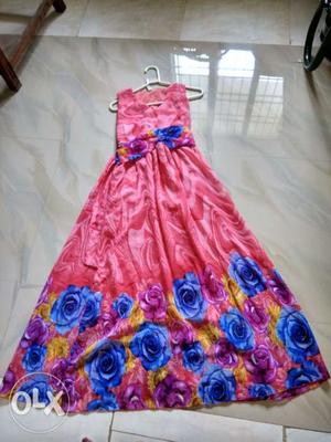 Pink fashion frock(9_12 yrs old kids)(new)