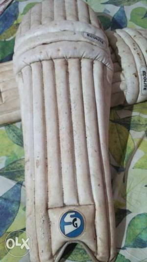 SG ecolite cricket batting pads original (white)