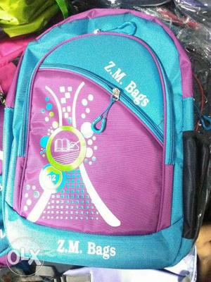 Teal And Pink Z. M. Bags Backpack