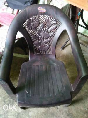 Black And Brown Floral Monobloc Armchair