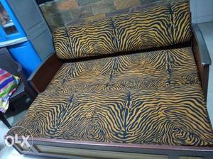 Brown And Black Zebra Print Sofa