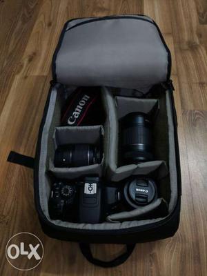 Canon 700d with 3 lenses and Bag