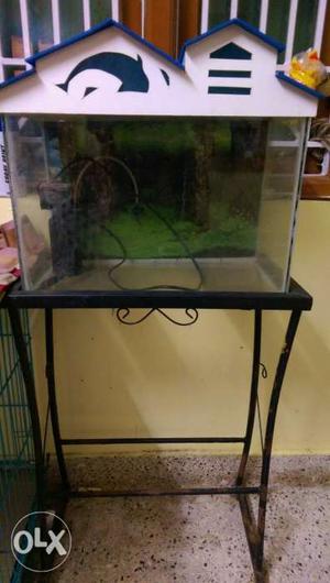Fish tank with stand and filter half inch crack