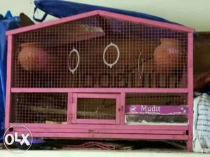 Pink Wooden Birdcage