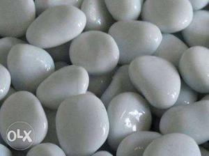 Polished white marble pebble 60 Rs/kg