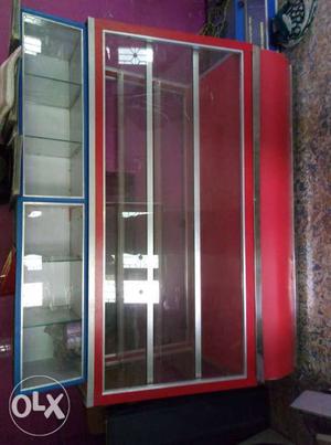 Red And Gray Display Cabinet