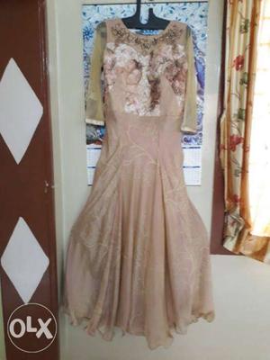 Beautiful party gown of silk cloth with unique
