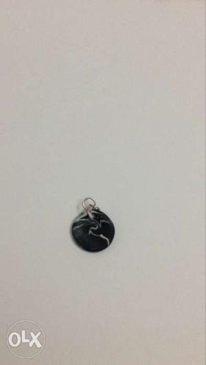 Black Gemstone Silver-colored Pendant