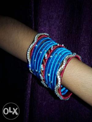 Blue And Red Bangle Bracelets
