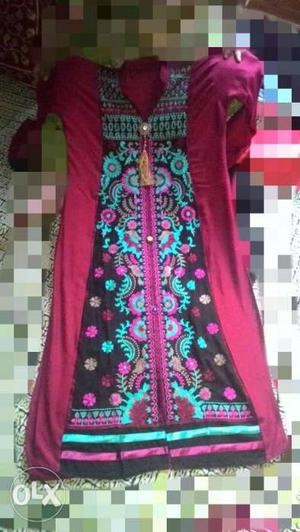 Cotton long dress with plazo fixed price