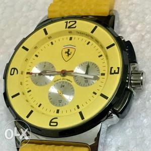 Ferrari beight yellow watch with motion charge
