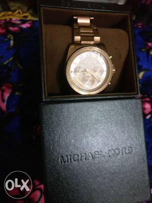 Gold-colored Michael Kors Chronograph Watch With Link