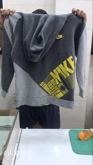 Gray And Yellow Nike Hoodie