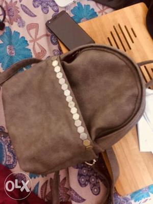 Grey backpack for girls, mint new condition