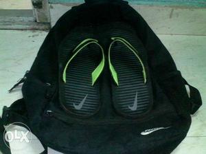 Nike slipper and nike backpack