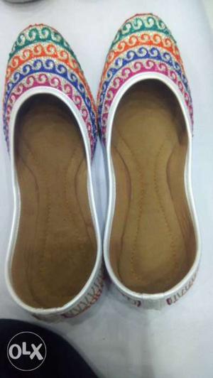 Pair Of Multicolored Flat Shoes