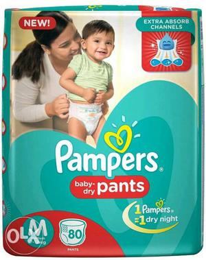 Pampers Medium Size 80 Pc Diaper Pants Pack. MRP