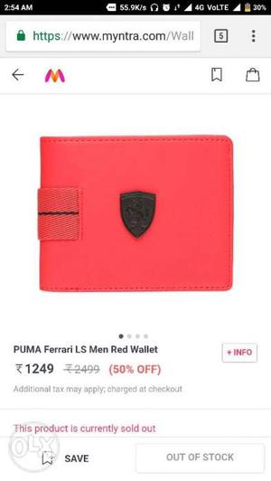 Puma men ferrari wallet...with all packing