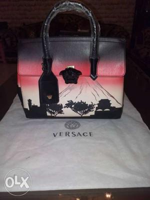 Red and Black Versace Bag for Ladies