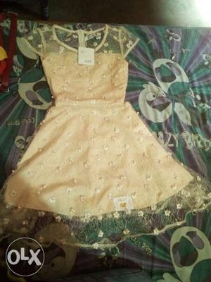 Women's White And Yellow Floral Dress
