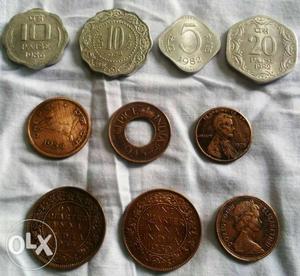 10 coins old indian only 350₹