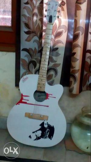 A semi electric guitar with good sound and new