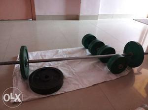 Black Barbell And Weight Plates