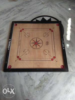 Black, Brown, And Red Pahal Carrom Board