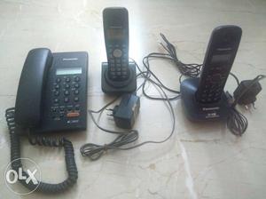 Black Panasonic Corded And Cordless Answering Systems